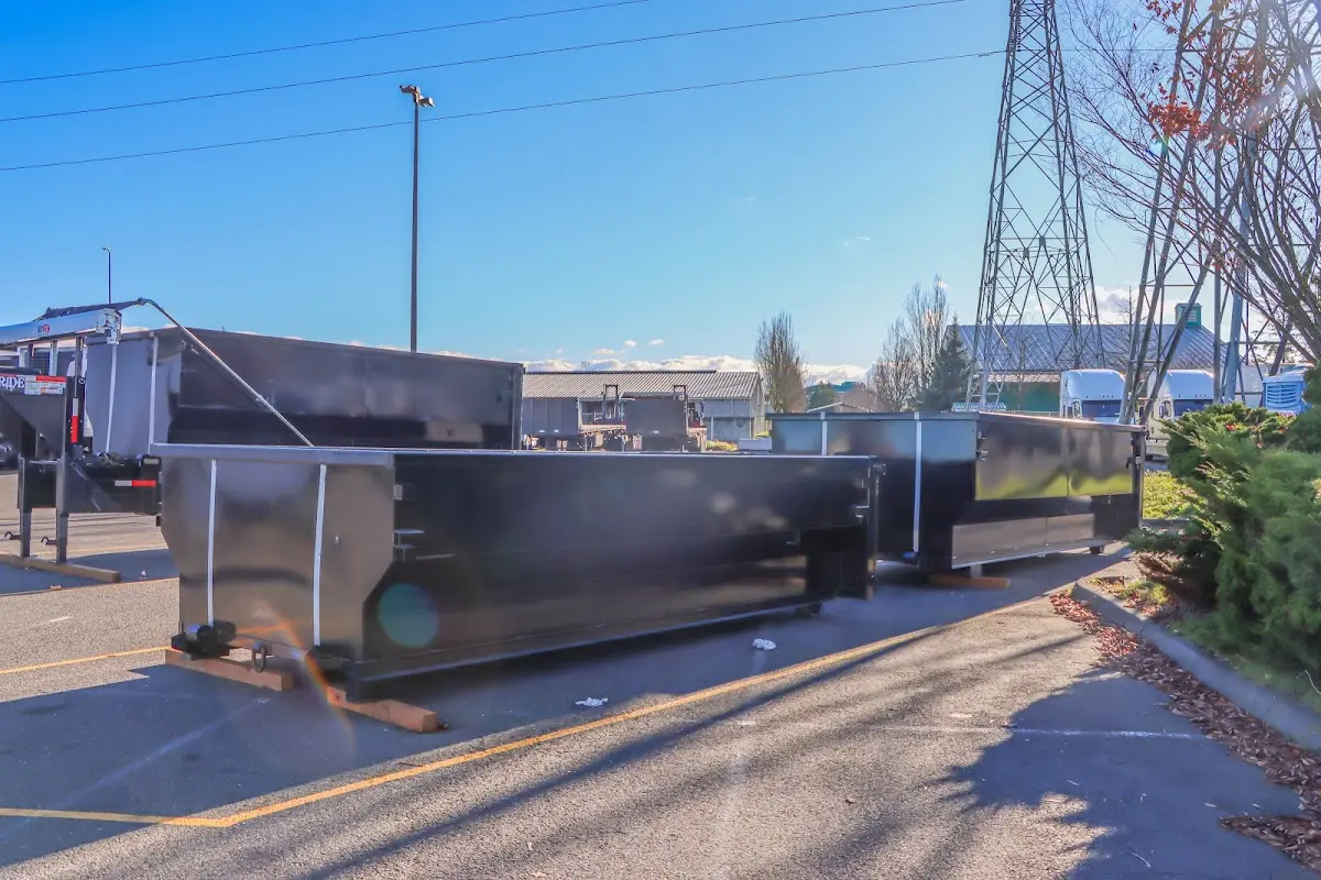Roll-off dumpster ready for waste disposal at job site for Commercial Dumpster Rental in Pacific